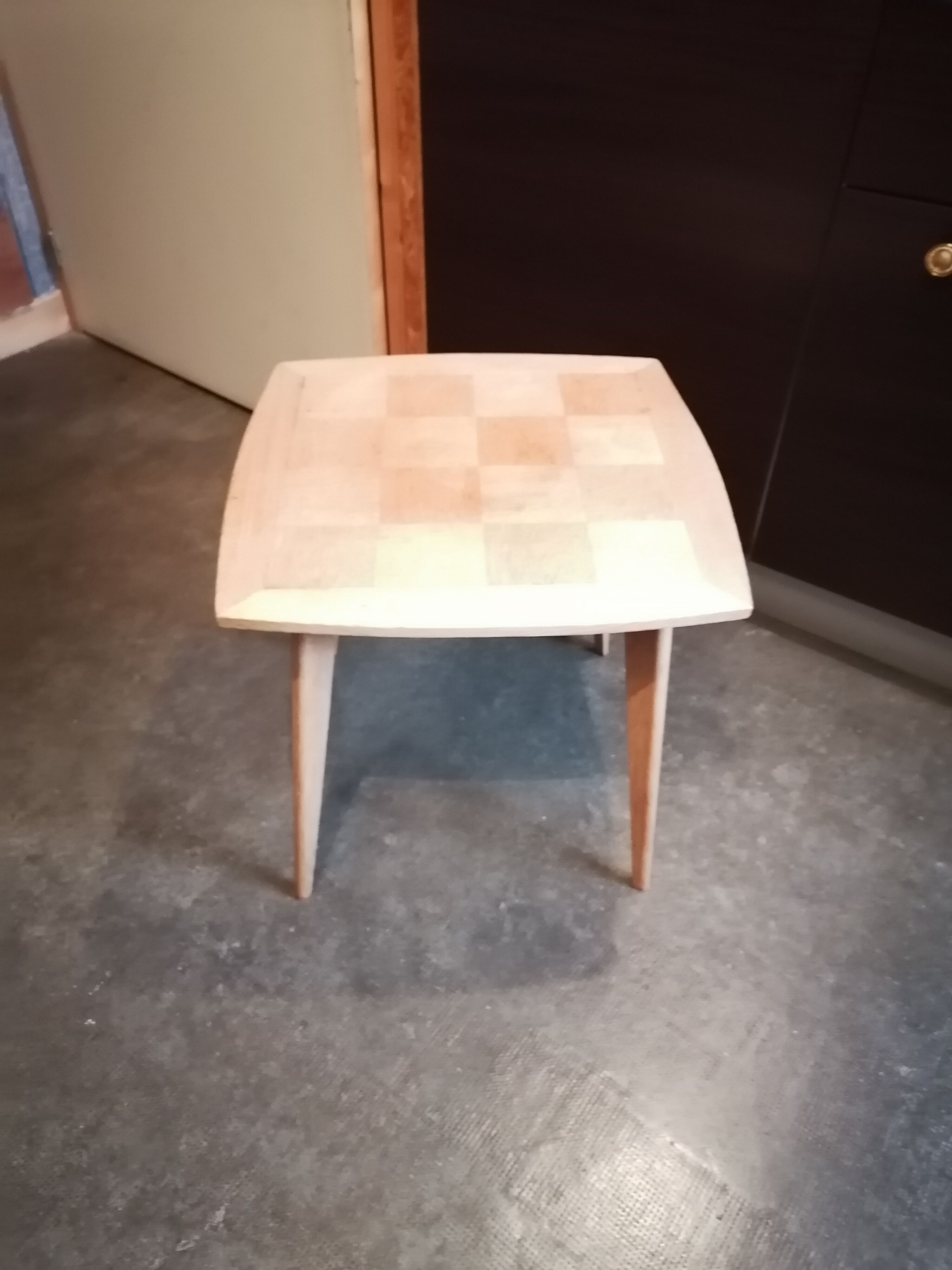 Coffee table wood marquetry 1950 60