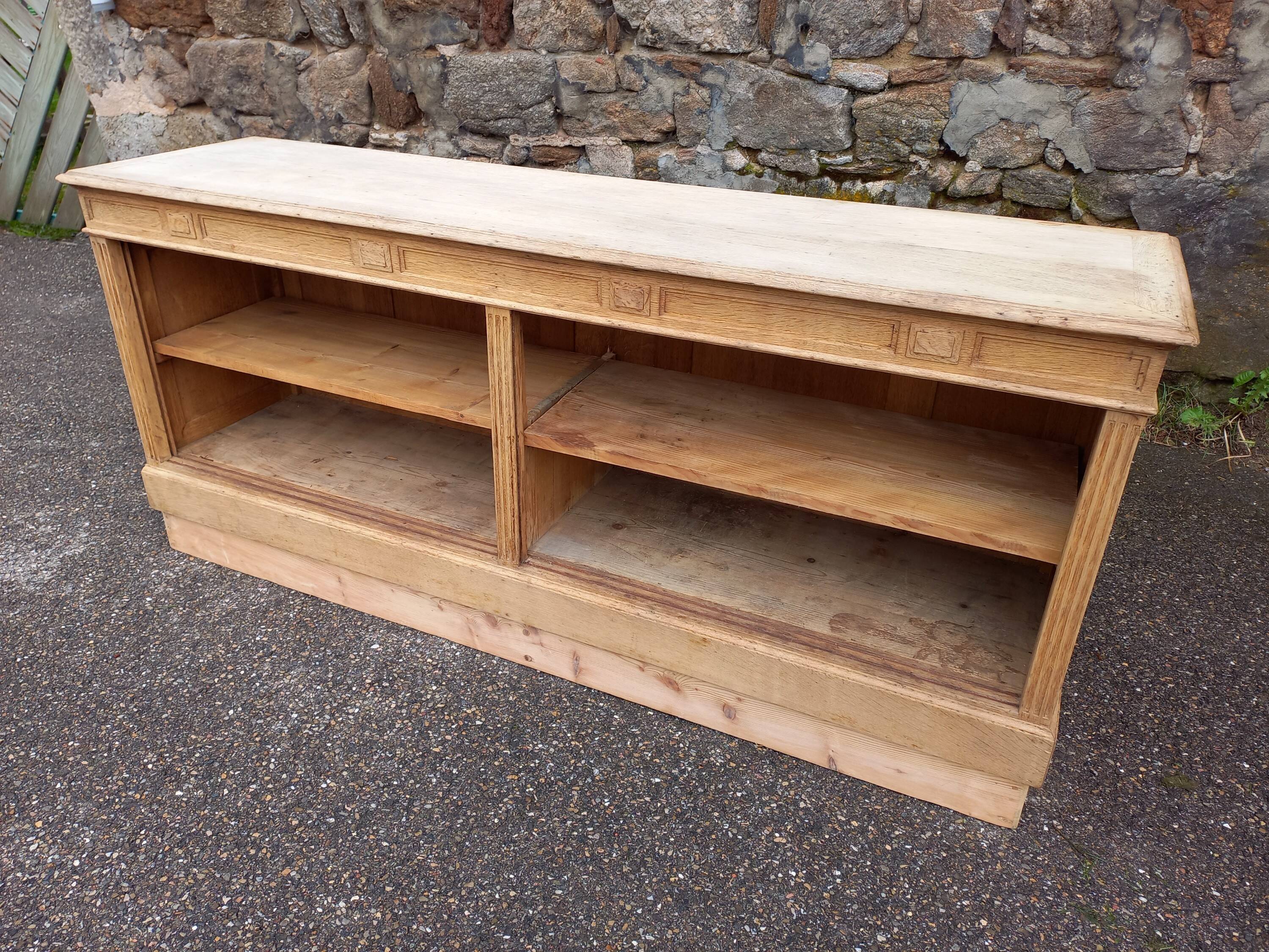 Antique oak shop counter