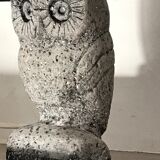 Vintage stone owl lamp