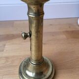 Brass candle holder with push button