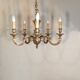 Lustre en bronze 5 bras vintage 1970