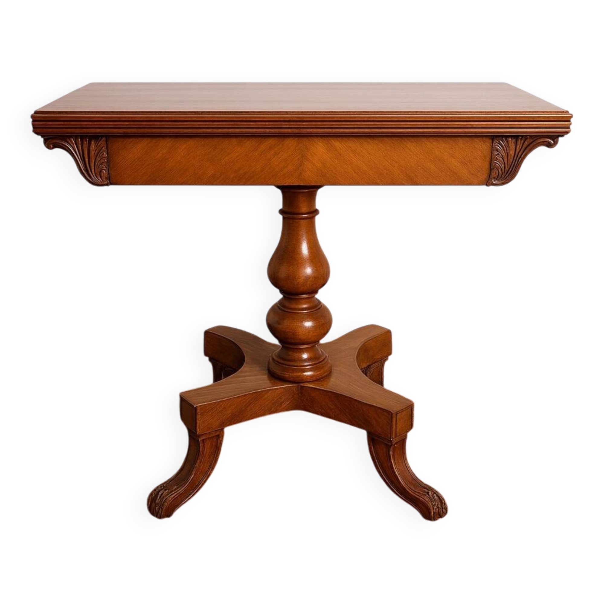 Angleterre XIXeme : table a jeux style Charles X en acajou blond