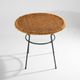 Table basse avec plateau rond en rotin, années 1950