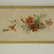 Aquarelle cadre doré bouquet de fleurs