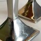 Pair of vintage cast aluminum candlesticks
