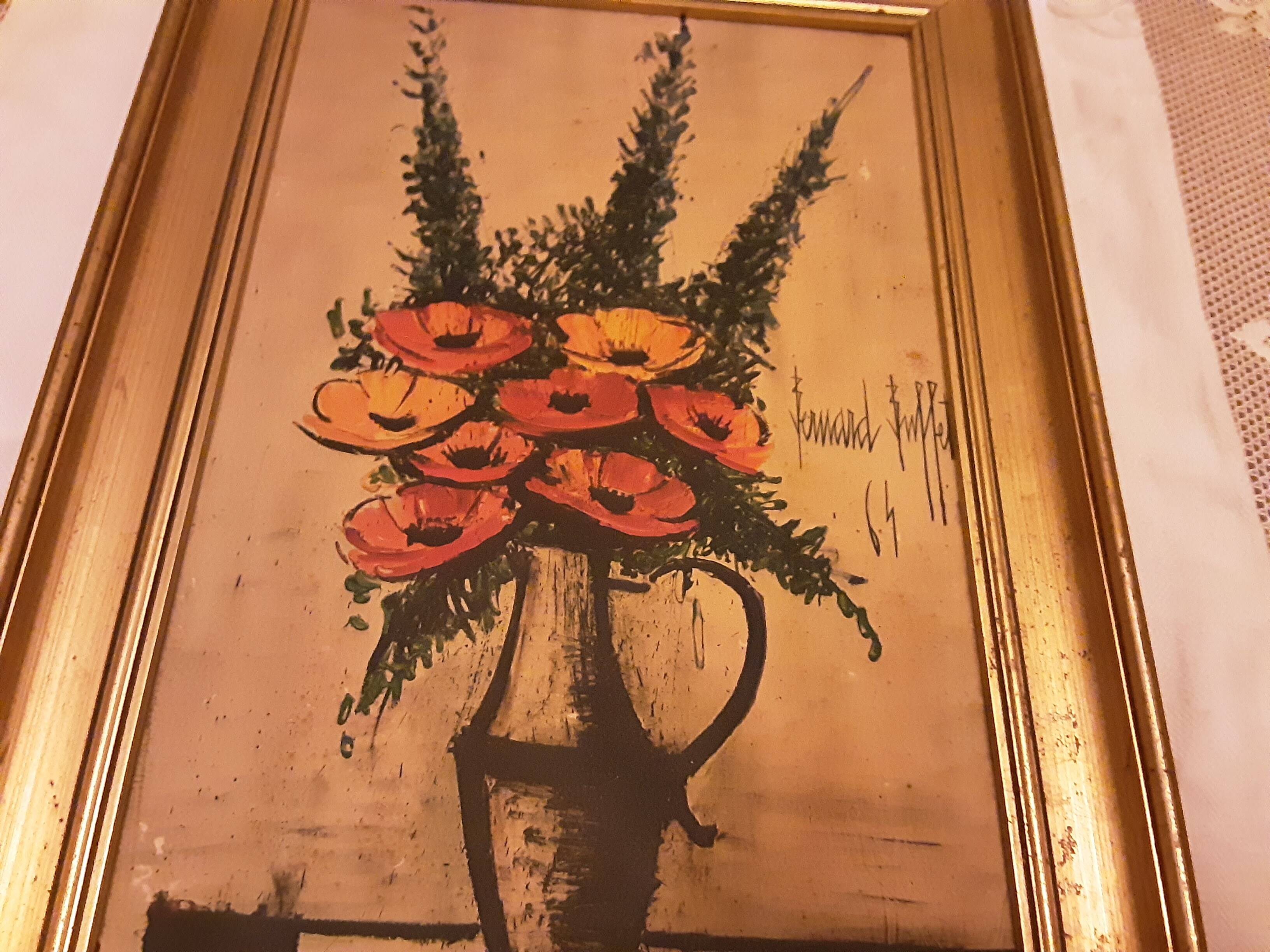 PAINTING REISSUE ERNARD BUFFET BOUQUET OF FLOWERS