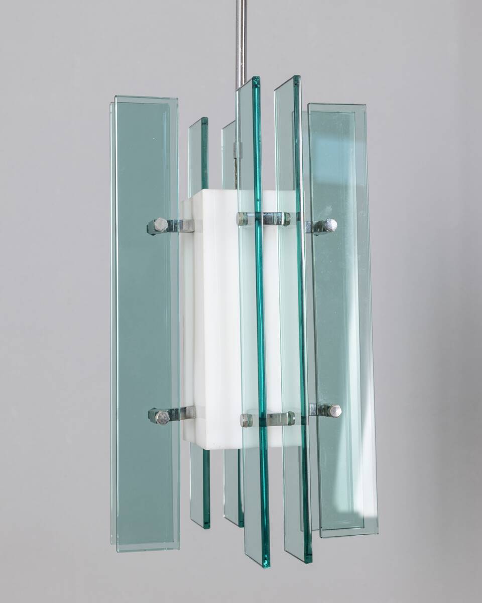 Vintage 60s chandelier in glass and plastic italian design