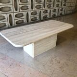 Rectangle-shaped travertine table
