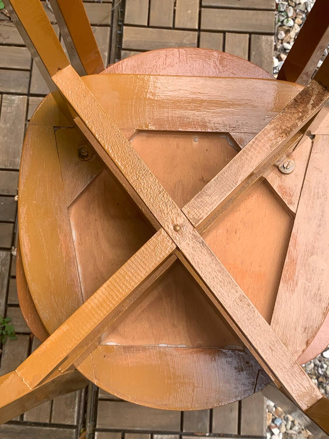 Pair of caramel bistro chairs 1950