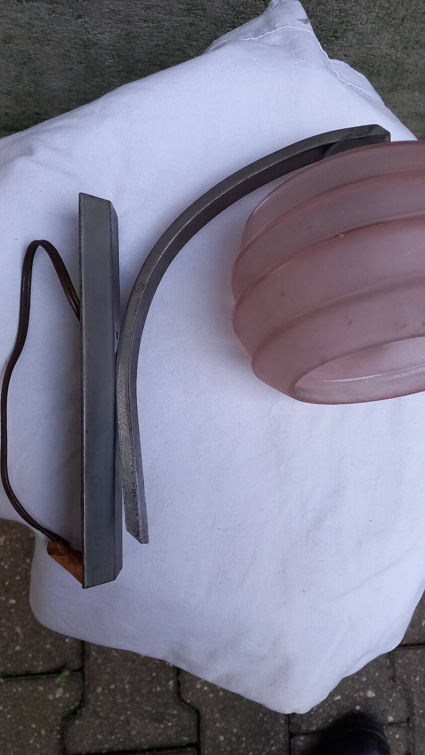 Vintage pink opaline wall lamp