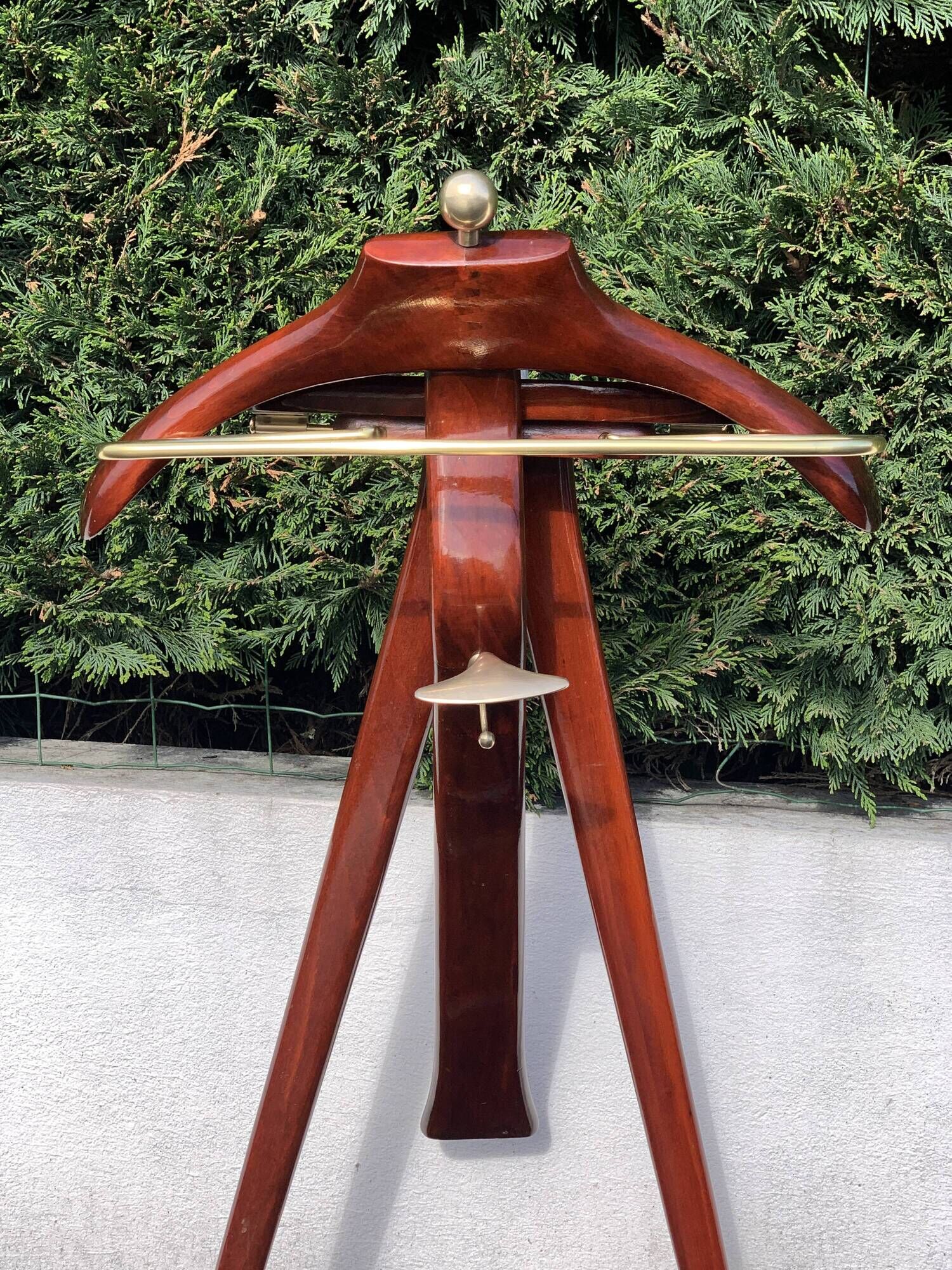 Night jack, anthropomorphic, brass mahogany, Ico Parisi, Fratelli Reguitti, 1950