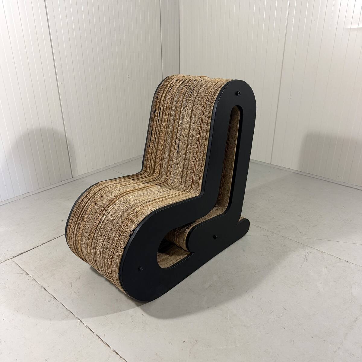 Sculpted cardboard & plywood lounge chair, 1990’s