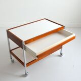 Scandinavian serving trolley / Trolley on wheels with drawer 1960s