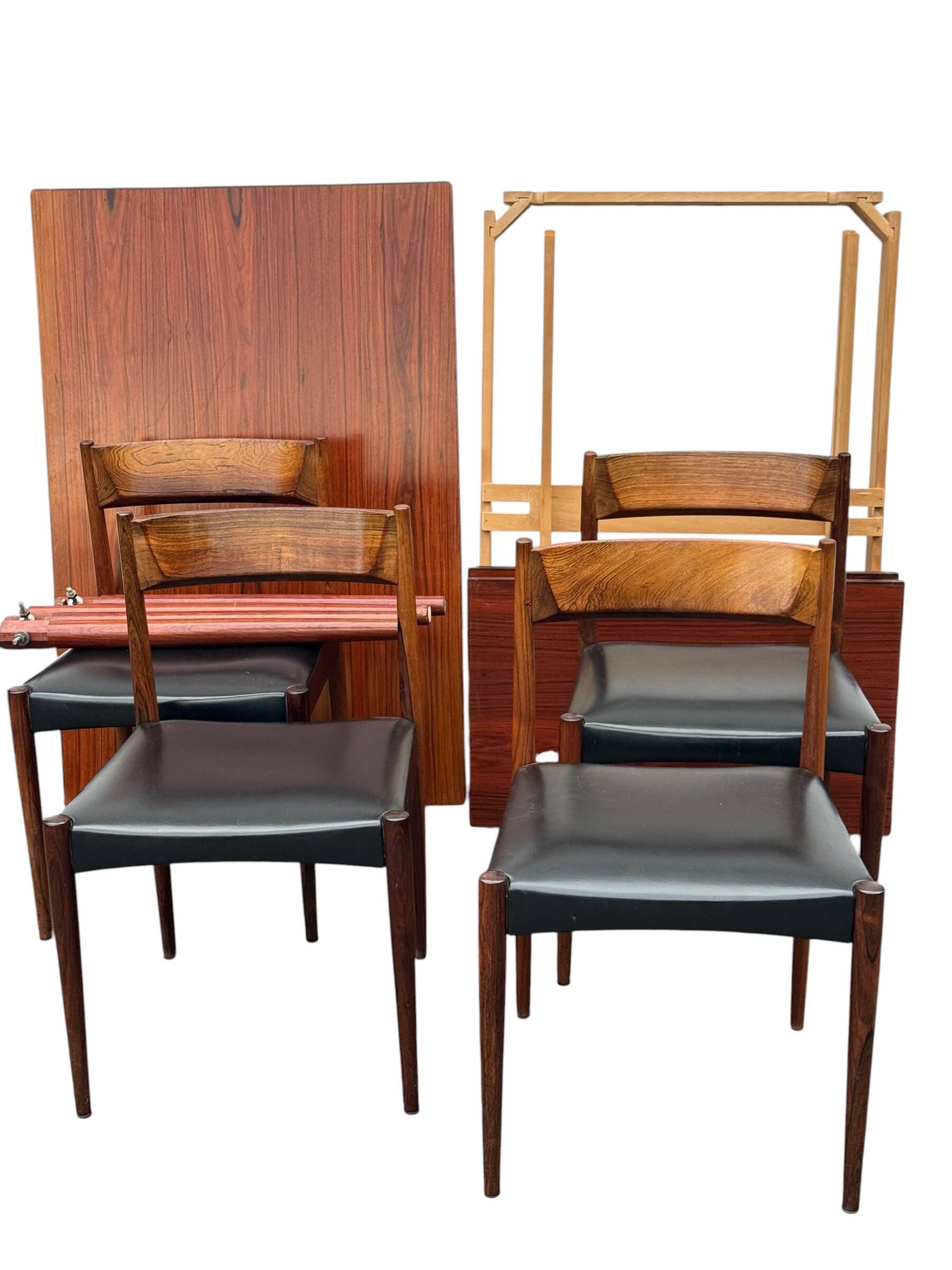 Vintage Scandinavian Rosewood Dining Set