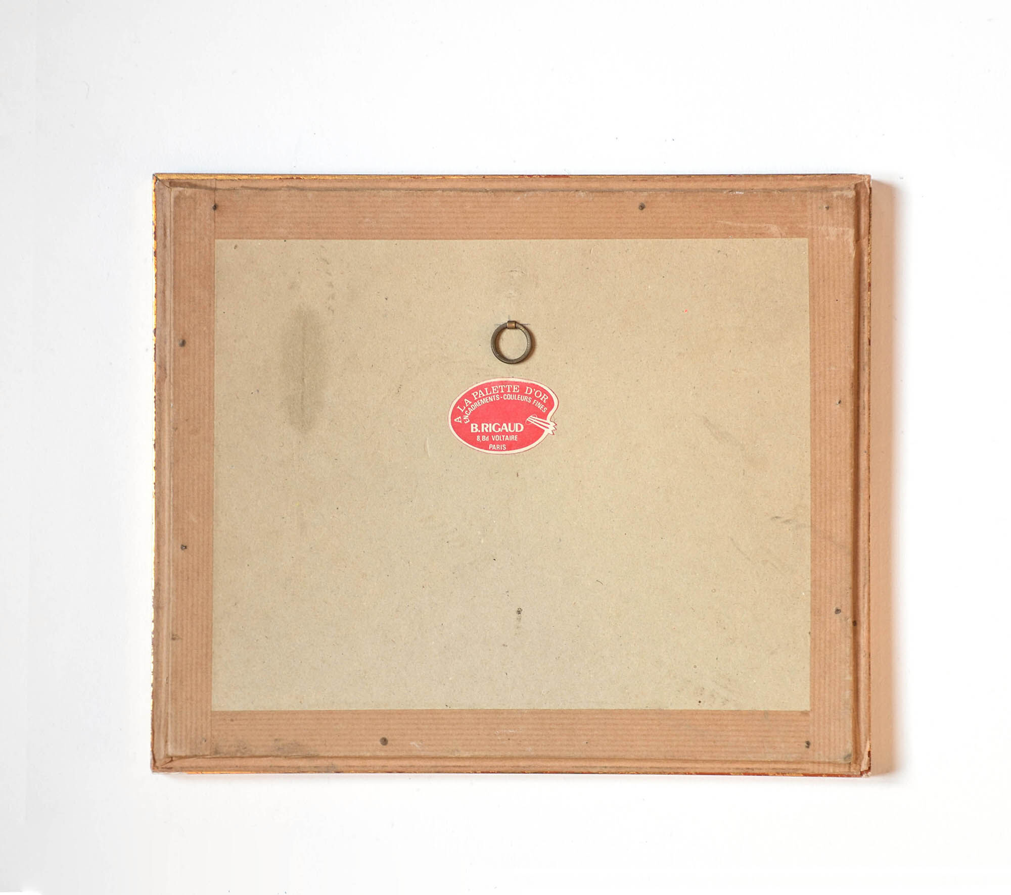 Print with old frame green and gilded