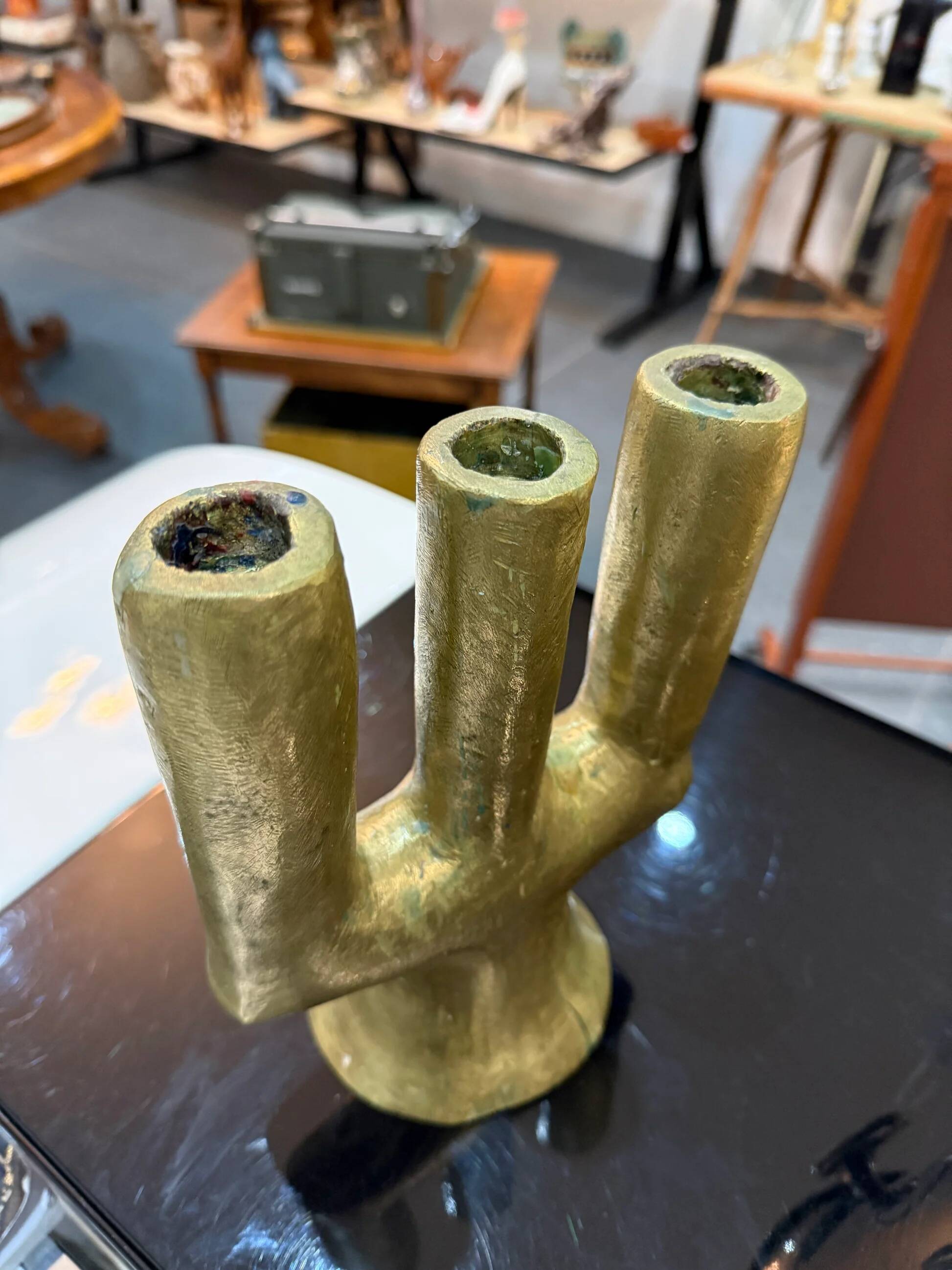 Artisanal chandelier in solid brass – Unique piece – Chad