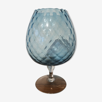 Clear blue glass vase