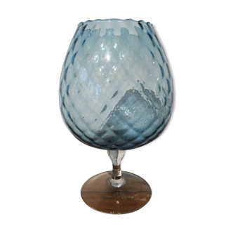 Clear blue glass vase