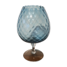 Clear blue glass vase