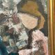 Original Swedish Oil on Canvas – "Family" by Gösta Falck – Signed – Vintage and Framed