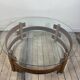 Round Scandinavian teak coffee table, 1970