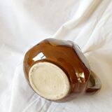 Pitcher, pot in metallic flamed stoneware
