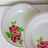 4 assiettes plates modèle Rose Mai