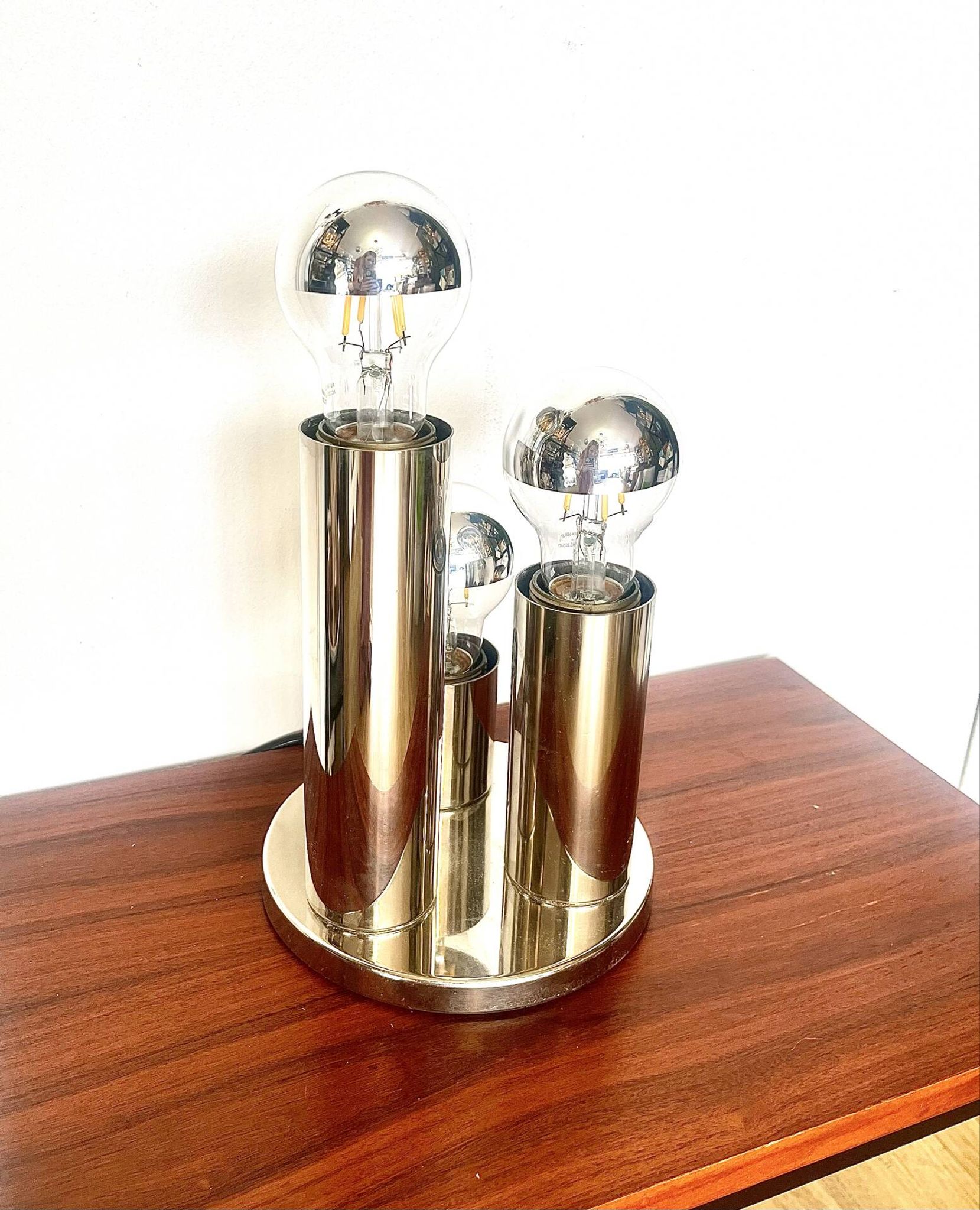 Space Age chrome table lamp – Attributed to Gaetano Sciolari for B