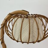 Louis Sognot vintage rattan floor lamp