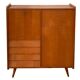 Vintage secretary cabinet with compass feet 1960