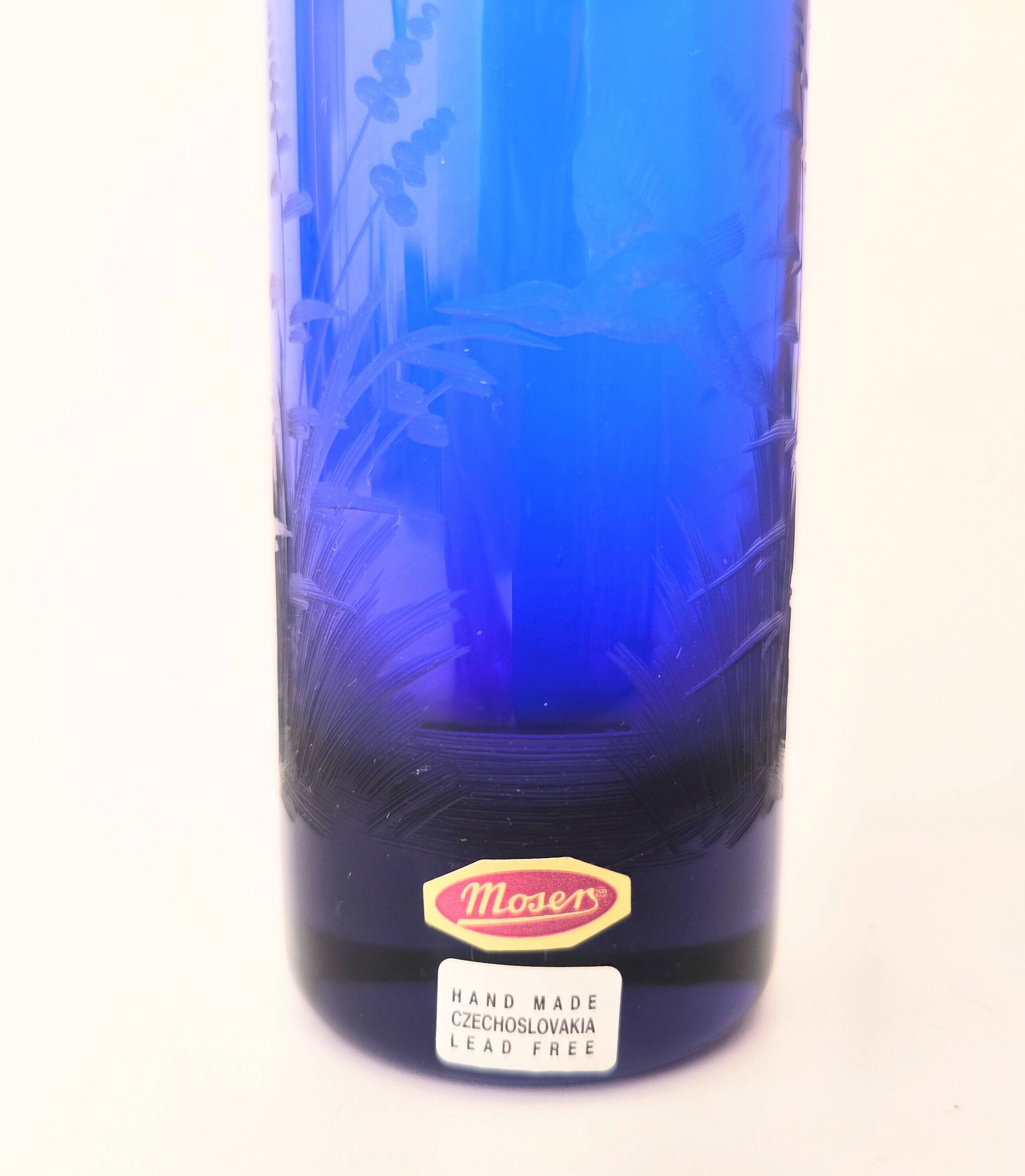 Jarron Moser "Royal Blue" hand-cut crystal