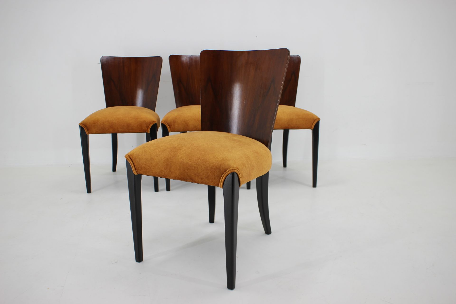 1950s Jindrich Halabala dining chairs H-214 for UP Závody set of 4