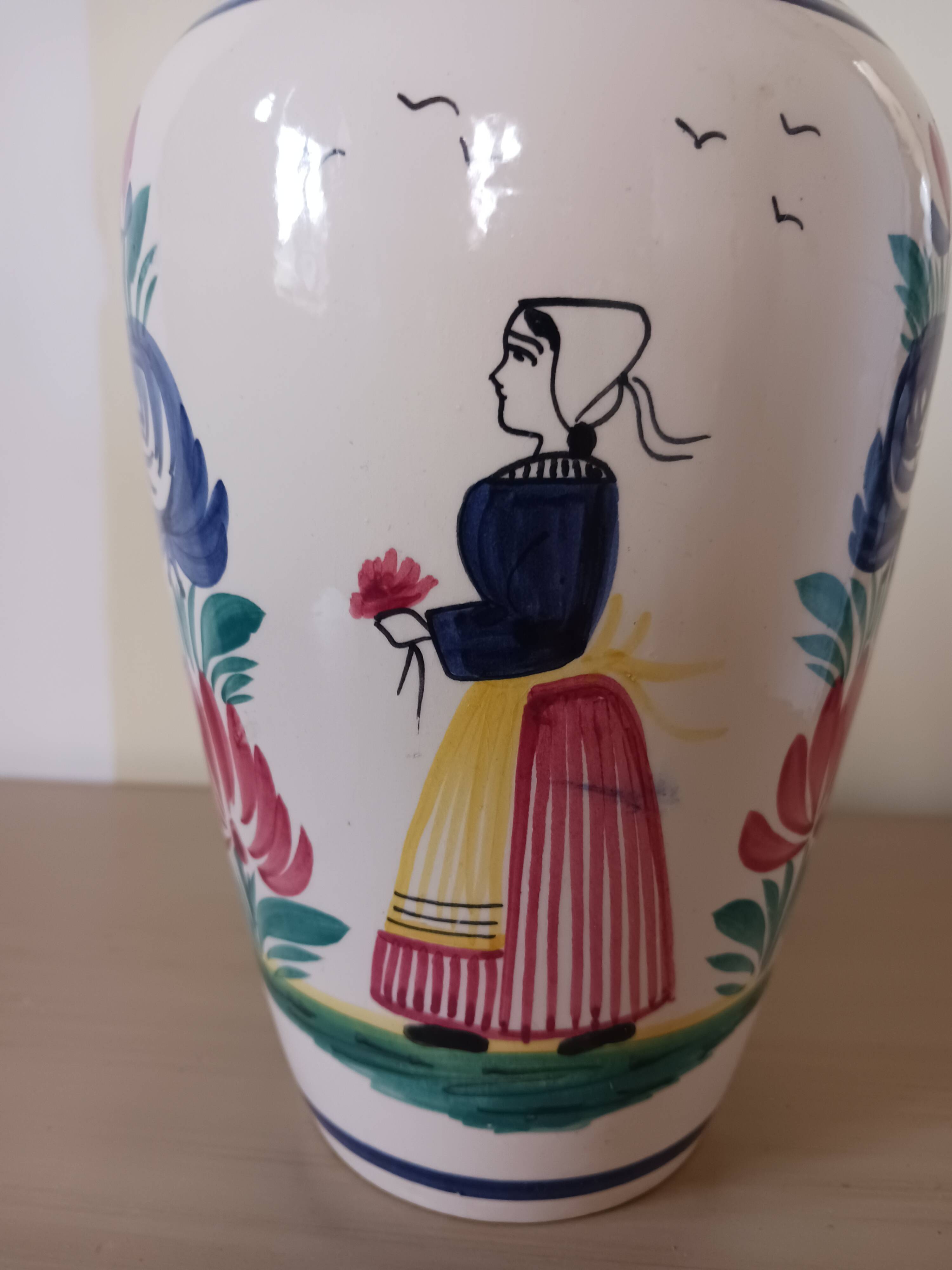 Antique Henriot Quimper vase