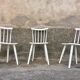 Trio of Scandinavian chair bistro troquet guinguette in curved wood