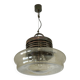 Vintage Brutalist Light X Large Glass Pendant Lamp Mid Century Modern 1980