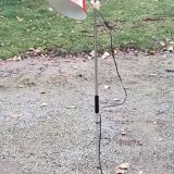 Designer reading lamp from the 70s in chrome and red lacquered sheet metal