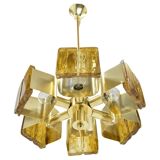 Mid-century design brass and resin pendant, 1960s / Hungary