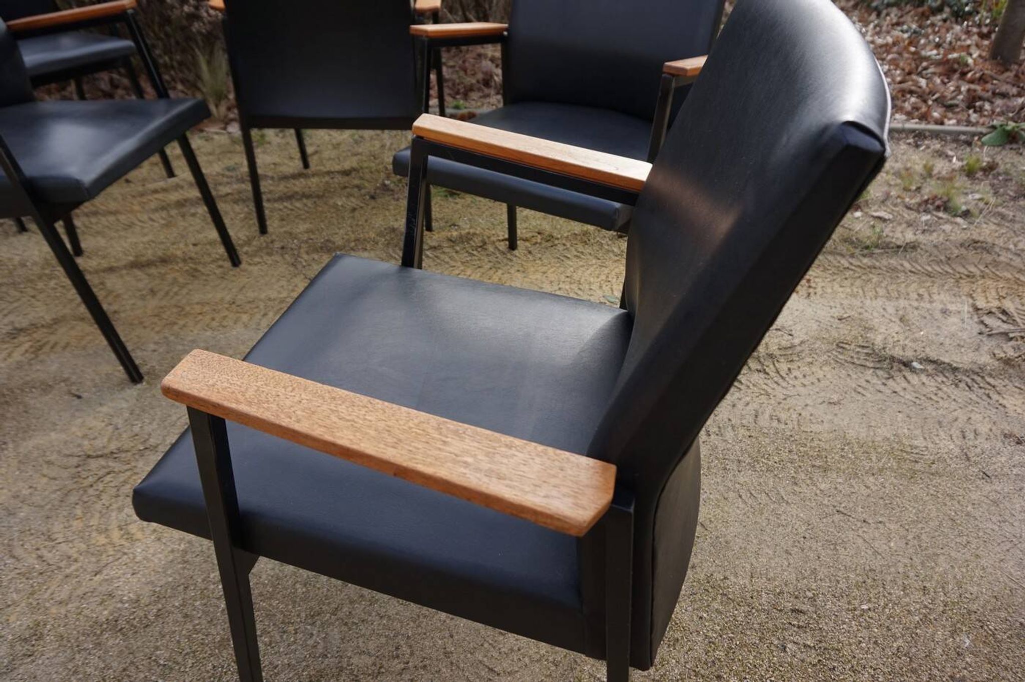 Fauteuils/chaises de conférence au design minimaliste industriel néerlandais du milieu du siècle