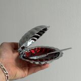 Silver-plated metal shell butter dish
