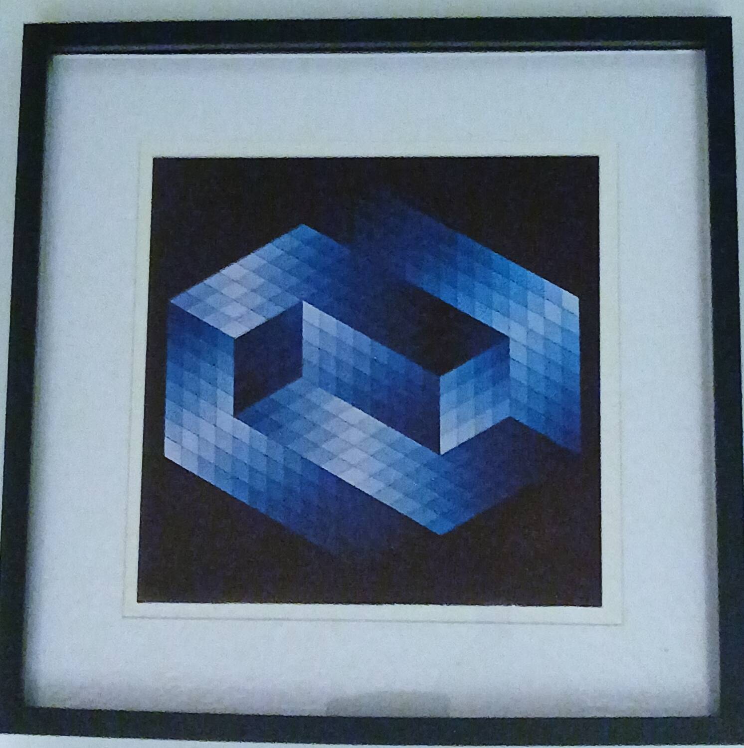 Tableau vintage Art Optique - Victor Vasarely