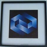 Tableau vintage Art Optique - Victor Vasarely
