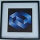 Tableau Vintage Art Optique - Victor Vasarely - Frame 40x40cm