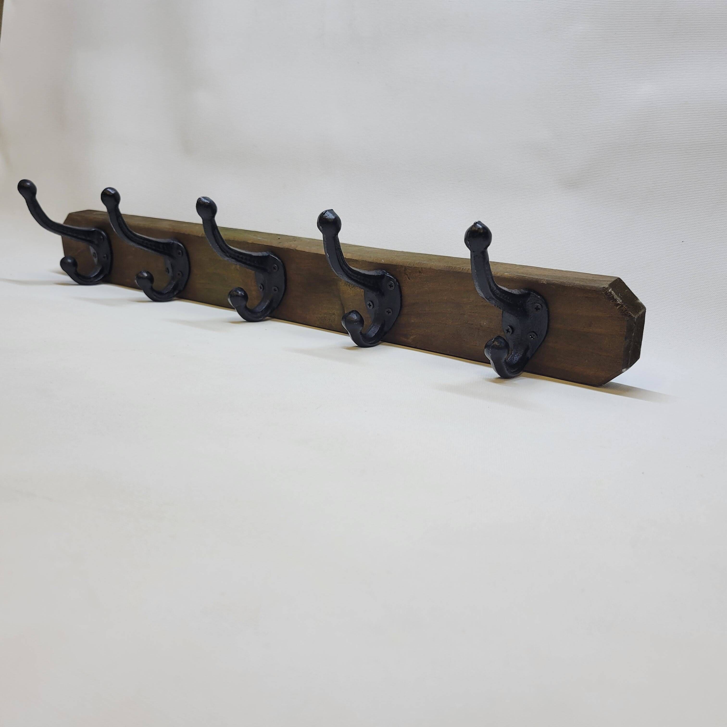 Coat Rack With 5 Hooks In Wood And Metal