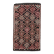 4x8 Red & Black Star Pattern Vintage Kilim Rug, 136x234Cm