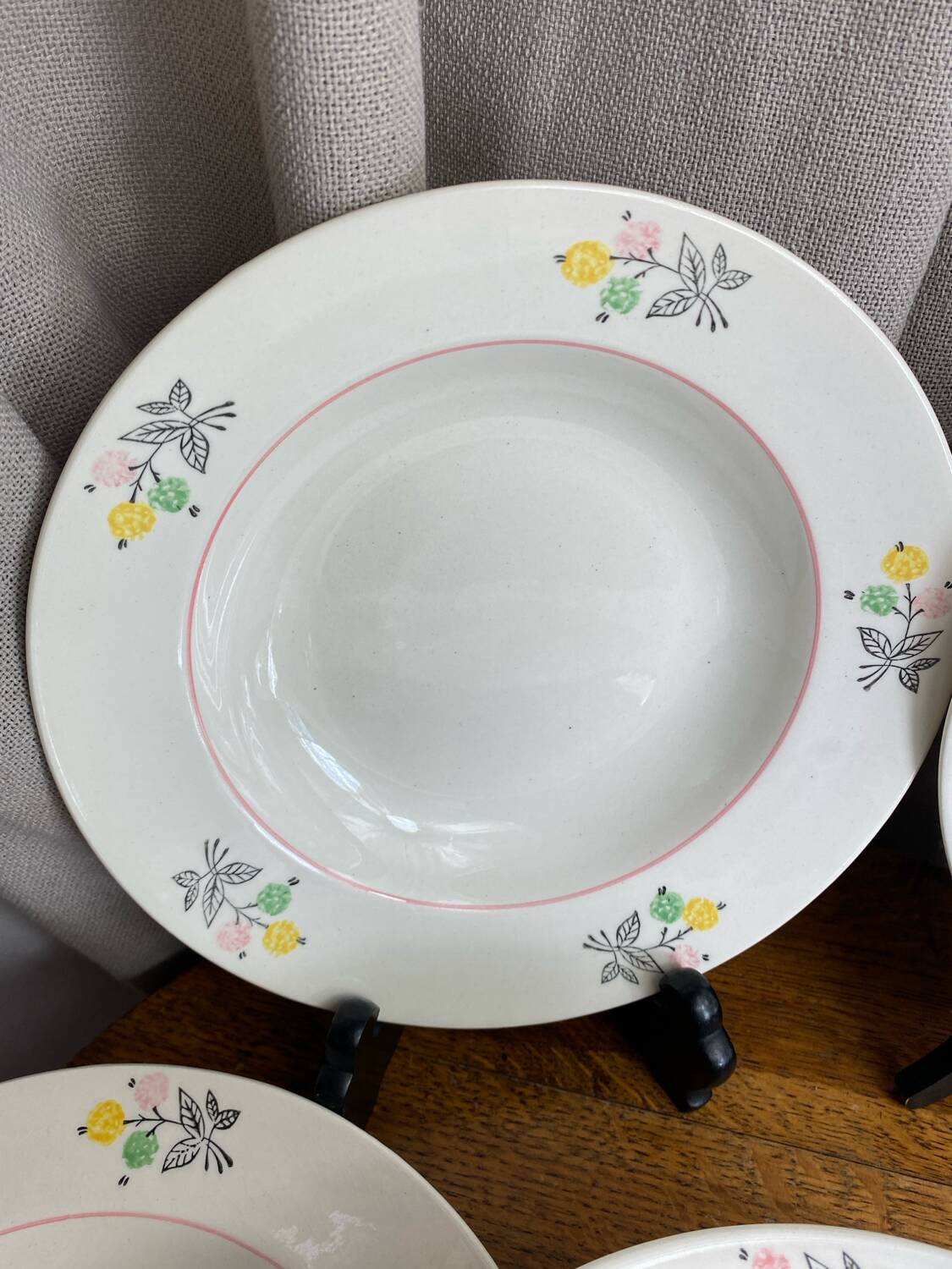 Shallow porcelain plates, Gien