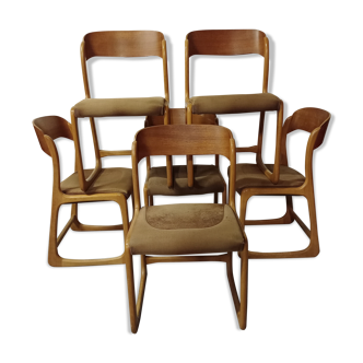 Baumann teak chairs sleigh