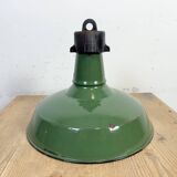 Industrial Green Enamel Factory Pendant Lamp, 1960s