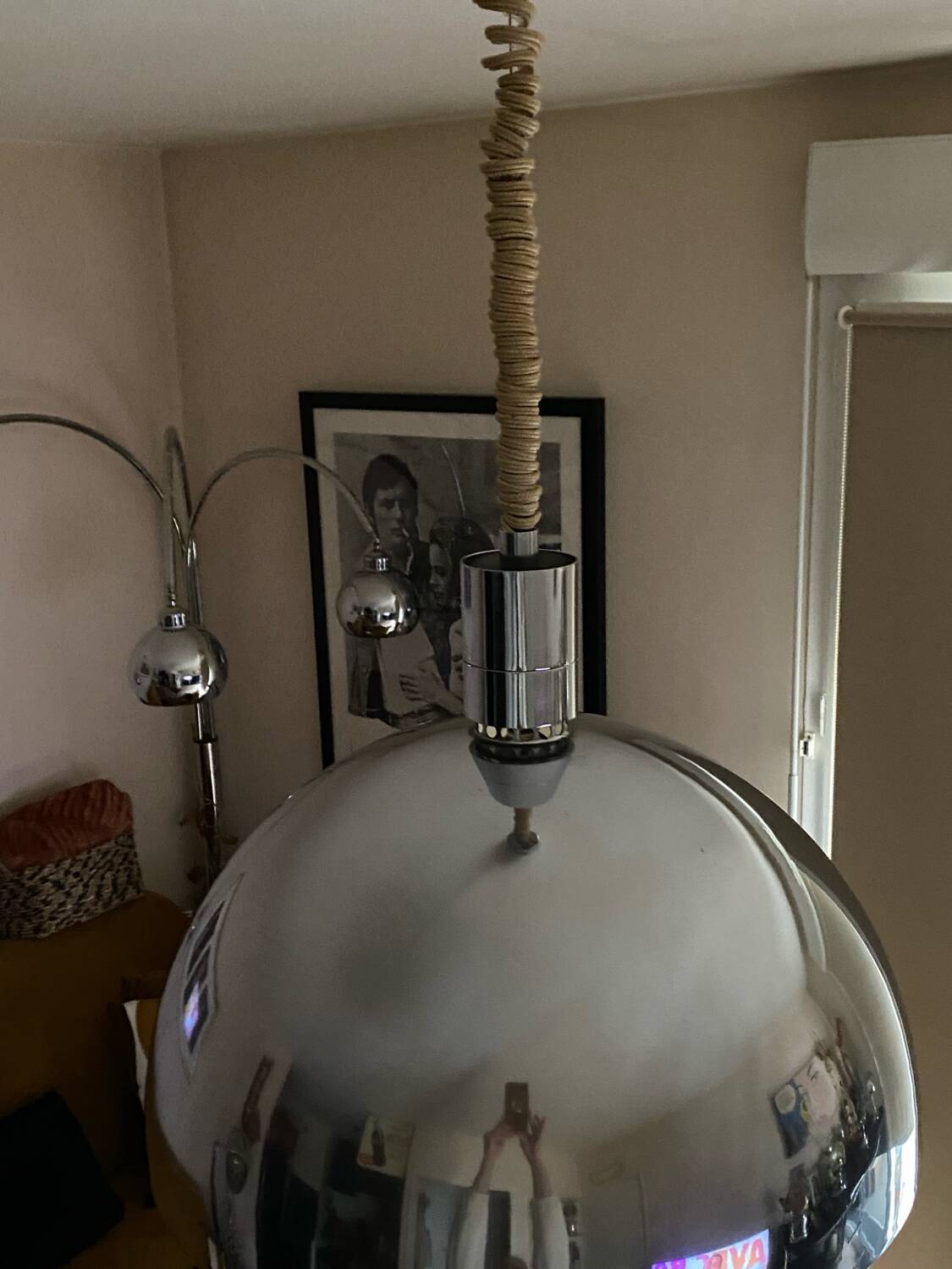Chrome pendant light 1960