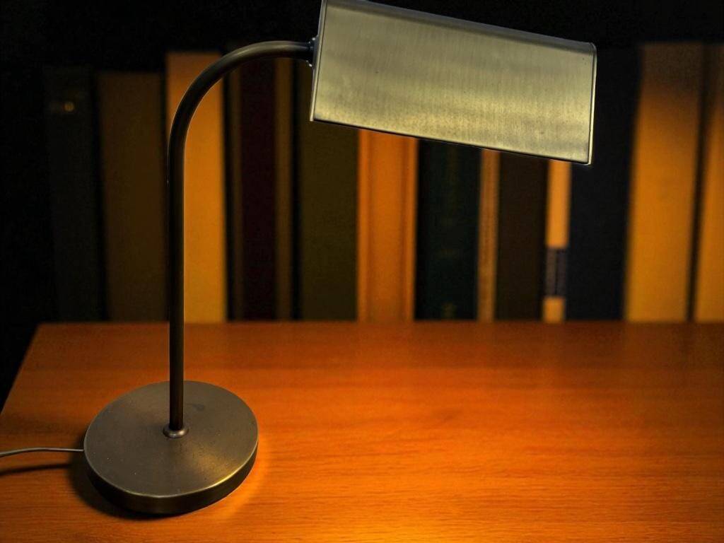Lampe de bureau vintage 'dorée' / lampe de banquier