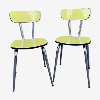 Chaises formica jaune et noir